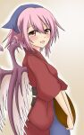  1girl animal_ears bird_ears bird_wings blush hair_between_eyes head_scarf holding holding_tray japanese_clothes long_sleeves looking_at_viewer mystia_lorelei okamisty open_mouth pink_eyes pink_hair short_hair smile solo touhou tray upper_body white_wings wide_sleeves wings yuuto_(seiga) 