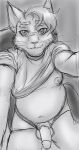  anthro belly domestic_cat espent felid feline felis flashing genitals hi_res mammal nonbinary penis pinup pose show_off slightly_chubby solo 