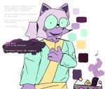 ambiguous_gender anthro axis_(undertale_yellow) canid canine chujin_(undertale_yellow) clothing dialogue duo eyewear fox glasses green_eyewear green_glasses hi_res humanoid machine male mammal oversized_clothing pose robot sillylar steam third-party_edit undertale_yellow