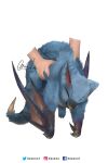  alternate_size animal blue_fur chibi claws closed_eyes creature cropped_arms dragon facebook_username full_body highres holding holding_animal instagram_username monster_hunter_(series) nargacuga procreate_(medium) signature spikes tail twitter_username white_background wings wyvern xezeno 