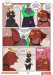 big_breasts breasts collar comic dragon goopyarts haven_(goopyarts) hi_res huge_breasts hyper hyper_breasts kobold leash lectora_(goopyarts) mythological_creature mythological_scalie mythology nude scalie