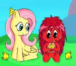 anthro candy-swirl chicks dandruff duo equid equine female female/female female_focus feral flaky_(htf) fluttershy_(mlp) friendship_is_magic happy_tree_friends hasbro mammal my_little_pony mythological_creature mythological_equine mythology outside pegasus porcupine rodent wings worried worried_face worried_look
