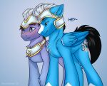  armor blush dialogue equid equine friendship_is_magic g5 hi_res horse male male/male mammal my_little_pony pegasus pony royal_guard_(mlp) snowstormbat wings 
