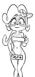  activision anthro black_and_white blonde_hair blush bodily_fluids breasts coco_bandicoot crash_bandicoot_(series) female hair long_hair mario-grant monochrome nervous ponytail solo spiral_eyes sweat tears video_games wide_hips 