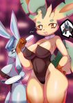  absurd_res anthro blue_body breasts bronyant canid canine clothed clothing eeveelution female glaceon hi_res leafeon lucario mammal nintendo pok&eacute;mon pok&eacute;mon_(species) smile video_games 