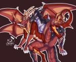  absurd_res anal anal_penetration animal_genitalia anthro bakugan bakugan_(series) black_dragon dick_slit dragon dragonoid_(bakugan) duo genital_slit genitals helios_(bakugan) hi_res male male/male penetration penis red_dragon reptile reptile_penis scalie slit spicey_saba 