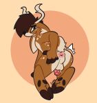  absurd_res anthro antlers anus balls black_eyes brown_body brown_fur brown_hair butt butt_grab capreoline cervid fur genitals hair hand_on_butt hi_res hooves horn looking_at_viewer looking_back looking_back_at_viewer male mammal multicolored_body multicolored_fur nude penis reindeer simple_background smile solo tan_body tan_fur the_xing1 two_tone_body two_tone_fur 