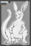  absurd_res animal_genitalia animal_pussy anthro claws female genitals hi_res kangaroo kayasamix lizard logo macropod mammal marsupial penetration pussy raised_tail reptile scalie sex sex_toy simple_background smile solo text traditional_media_(artwork) 