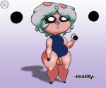  2022 animal_humanoid anthro balls big_balls big_butt bodily_fluids butt chubby_gynomorph clothed clothing digital_drawing_(artwork) digital_media_(artwork) domestic_pig duty_(linyxart) english_text female foreskin genital_fluids genital_size_difference genitals gynomorph half-erect hi_res humanoid humanoid_genitalia intersex linyxart mammal mammal_humanoid partially_clothed penis penis_fluid slightly_chubby small_penis solo suid suina sus_(pig) text 