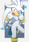  &lt;3 anthro bluecloud clothing eulipotyphlan fur future gloves handwear hedgehog hi_res looking_at_viewer male mammal sega silver_the_hedgehog simple_background smile sonic_the_hedgehog sonic_the_hedgehog_(series) thick_thighs yellow_eyes 