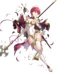  1girl armor bangs belt boots capelet circlet dress elbow_gloves est_(fire_emblem) fire_emblem fire_emblem_echoes:_shadows_of_valentia fire_emblem_heroes gloves gold_trim high_heels highres jewelry kousei_horiguchi non-web_source official_art pelvic_curtain pink_eyes pink_hair shiny shiny_hair short_dress short_hair shoulder_armor solo thigh_boots transparent_background turtleneck white_dress white_footwear white_gloves 