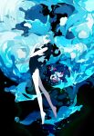  1girl absurdly_long_hair absurdres air_bubble animal bangs bare_arms bare_legs bare_shoulders barefoot black_background black_dress blue_hair blue_theme bubble colored_skin dress fish floating_hair from_side full_body hand_up hatsune_miku heart highres leaning_back liquid_hair long_hair looking_away looking_up n79oqc3yja6jlof parted_lips plantar_flexion profile reaching shinkai_shoujo_(vocaloid) short_dress sleeveless sleeveless_dress solo tiptoes twintails very_long_hair vocaloid water white_skin 