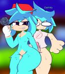  anthro athletic big_butt big_eyes big_penis blue_body blue_fur blue_hair boyfriend_(fnf) butt castinly curvy_figure duo encore_boyfriend_(fnf) fluffy fluffy_tail forced friday_night_funkin&#039; fur genitals girly hair hi_res human human_on_anthro interspecies lagomorph leporid looking_back male male/male mammal masturbation pecs penis rabbit scut_tail sex shocked short_tail smile thick_thighs wide_hips 