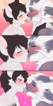  &lt;3 &lt;3_eyes anthro blush blush_lines bodily_fluids bovid canid canine caprine custom_ink deep_kiss domestic_cat dripping duo felid feline felis fox french_kissing fur green_eyes hi_res horn hybrid kissing licking male male/male mammal narii_(siamkhan) saliva saliva_drip saliva_string sheep siamese siamkhan tongue tongue_out white_body white_fur 