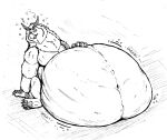  after_vore belly big_belly black_and_white digestion dungeons_and_dragons feral feral_pred hand_on_stomach hasbro male male_pred monochrome owlbear solo thatgryphonguy vore wizards_of_the_coast 