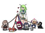  &gt;_&lt; 6+girls ahoge animal_ears antlers arrow_(projectile) arrow_in_head bare_shoulders black_hair blonde_hair blood blood_on_weapon bow_(weapon) branch brown_hair ceres_fauna chibi closed_mouth dark-skinned_female dark_skin diamond_sword feather_hair_ornament feathers flower green_hair hair_flower hair_ornament hakos_baelz hitting holding holding_bow_(weapon) holding_leash holding_sword holding_weapon holocouncil hololive hololive_english irys_(hololive) jitome leash long_hair long_sleeves lying minecraft mole mole_under_eye mouse_ears mouse_girl mouse_tail multicolored_hair multiple_girls nanashi_mumei no_nose on_stomach open_mouth ouro_kronii purple_hair red_hair short_hair sitting streaked_hair sword tail tsukumo_sana twintails ustel_yj walfie_(style) weapon white_background white_flower white_hair wide_sleeves x_x 
