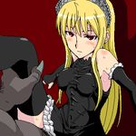  blonde_hair breasts cl-55 covered_nipples elbow_gloves gloves hime_(kaibutsu_oujo) kaibutsu_oujo long_hair lowres red_eyes small_breasts solo_focus thighhighs 