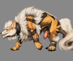 animal_genitalia animal_penis arcanine black_body black_claws black_fur blue_eyes bodily_fluids canid canine canine_genitalia canine_penis cheek_tuft claws collar dripping facial_piercing facial_tuft fangs feral fluffy fluffy_tail fur generation_1_pokemon genital_fluids genitals grey_background hi_res inner_ear_fluff legband looking_aside male mammal mane multicolored_body multicolored_fur nintendo nose_piercing nose_ring orange_body orange_fur penis piercing pokemon pokemon_(species) precum precum_drip ring_piercing side_view simple_background snaggle_tooth solo striped_body striped_fur stripes tail teeth tuft venlightchaser walking white_body white_fur white_inner_ear white_mane