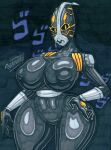 2024 4_fingers anthro artist_name big_breasts black_background black_body black_sclera breasts curvy_figure female fingers foo_fighters_(jjba) graphite_(artwork) hand_on_leg hand_on_own_leg hi_res hourglass_figure huge_breasts huge_thighs jojo&#039;s_bizarre_adventure looking_at_viewer marine marker_(artwork) meme menacing_(meme) nude parasitedeath pencil_(artwork) plankton_(species) signature simple_background small_waist solo stand_(jjba) thick_thighs traditional_media_(artwork) voluptuous wide_hips yellow_eyes