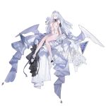  1girl arm_up bare_shoulders blush breast_curtains breasts bridal_veil detached_sleeves dress eos_(neural_cloud) full_body girls&#039;_frontline girls&#039;_frontline_neural_cloud hair_between_eyes high_heels highres long_hair official_alternate_costume official_art revealing_clothes see-through sitting smile solo thigh_strap thighhighs third-party_source tiara transparent_background underboob veil wedding_dress white_hair white_thighhighs yellow_eyes 