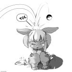ambiguous_gender annoyed anthro black_and_white clothed clothing digital_media_(artwork) hi_res humor made_in_abyss maiconsandey monochrome nanachi nintendo partially_clothed pokeball pokemon