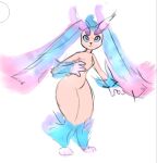  angel_(lopunny) anthro colored_sclera colored_sketch female fiery_hair lopunny markings model_sheet neck_markings nintendo pok&eacute;mon pok&eacute;mon_(species) sketch solo syncbanned video_games 