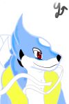  2:3 absurd_res blue_body blue_fur feral floatzel fur hi_res hybrid legendary_pok&eacute;mon male nintendo pok&eacute;mon pok&eacute;mon_(species) red_eyes solo suicune video_games white_body white_fur yami yami_floacune 