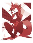  2022 4_toes anthro breasts canid canine clothed clothing digital_media_(artwork) eyebrows eyelashes feet female fur mammal red_nose ref_fur smile solo toes white_body white_fur wolflady 