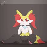  2d_animation animated anthro braixen clothing dengon female first_person_view frame_by_frame genitals looking_at_viewer loop nintendo panties paws plump_labia pok&eacute;mon pok&eacute;mon_(species) puffy pussy red_eyes simple_background sitting_on_ground solo thick_thighs underwear underwear_on_head video_games what 