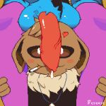  &lt;3 anthro balls balls_on_head bereave_(artist) blush bodily_fluids canid canine cigarette cum duo eevee fox genital_fluids genitals hi_res lucario male male/male mammal nintendo original_characters penis pok&eacute;mon pok&eacute;mon_(species) precum shaded signature smug video_games 