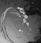  4_fingers absurd_res avian beak dream feathered_wings feathers female feral fingers friendship_is_magic gilda_(mlp) gryphon hasbro hi_res long_tail monochrome my_little_pony mythological_avian mythology nightmare open_mouth scared sinrar wings 