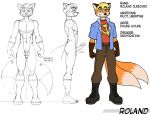  boots canid canine clothing footwear fox hi_res male mammal model_sheet overshirt twintails_(disambiguation) 