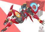  1girl alien ass blue_eyes breasts daikotsu floating high_heels highres humanoid_robot medium_breasts panties red_lips robot solo thick_thighs thighs transformers underwear windblade wings 