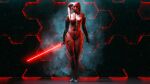  3d_(artwork) abs alien alien_humanoid areola armwear big_breasts boots breasts clothing darth_talon digital_media_(artwork) el-recondite elbow_gloves female footwear genitals gloves handwear hi_res humanoid lekku_(anatomy) lightsaber lips melee_weapon montgomery_glands muscular muscular_female nipples not_furry nude pseudo_hair pussy red_body red_skin sith sith_lord solo star_wars tentacles thick_thighs twi&#039;lek weapon wide_hips 