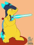  hi_res melee_weapon nintendo pok&eacute;mon pok&eacute;mon_(species) sword syngie_(artist) typhlosion video_games weapon wodah 