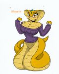  anthro big_breasts blush breasts clothing fan_character female hi_res mayvie pace-maker reptile scalie snake snake_girl solo sweater thick_thighs topwear 