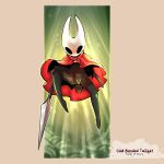  1:1 2022 action_pose anthro arthropod black_body cloak clothed clothing cold-blooded-twilight empty_eyes fecharis female full-length_portrait genitals hi_res holding_object holding_weapon hollow_eyes hollow_knight hornet_(hollow_knight) insect midair no_underwear portrait pose pussy solo team_cherry upskirt video_games weapon 