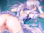  anus ass bekkankou bent_over blush breast_press breasts crown cum cum_on_hair decensored dress duplicate elbow_gloves feena_fam_earthlight frills from_behind game_cg gloves green_eyes lace lace-trimmed_thighhighs lavender_hair long_hair looking_back medium_breasts panties panty_pull pussy pussy_juice royal solo sweat thighhighs third-party_edit top-down_bottom-up uncensored underwear white_panties yoake_mae_yori_ruri_iro_na 