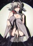  1girl between_legs black_hair breasts china_dress chinese_clothes cleavage_cutout clothing_cutout corsage double_bun dress final_fantasy final_fantasy_vii final_fantasy_vii_remake fishnet_thighhighs fishnets hair_bun hand_between_legs knees_together_feet_apart lace-trimmed_thighhighs large_breasts looking_at_viewer official_alternate_costume official_alternate_hairstyle revision sitting solo temoc thighhighs tifa_lockhart tifa_lockhart_(sporty_dress) 