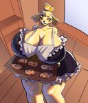  absurd_res animal_crossing anthro belly breasts butt canid canine canis domestic_dog farodor female hi_res hyper inflation isabelle_(animal_crossing) mammal nintendo overweight slightly_chubby solo transformation 