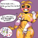  &lt;3 &lt;3_eyes animatronic anthro areola avian ball_joints beakless big_breasts bird black_sclera blush breasts chicken colored_nails dialogue disembodied_hand doll_joints female fingering fingering_partner five_nights_at_freddy&#039;s five_nights_at_freddy&#039;s_2 furtyap galliform gallus_(genus) grope groping_breasts groping_crotch head_feathers head_tuft hi_res holding_object holding_plate machine nails navel nipples nude phasianid pink_areola pink_nails pink_nipples plate purple_background robot rosy_cheeks scottgames sex simple_background solo speech_bubble text thick_thighs toy_chica_(fnaf) tuft vaginal vaginal_fingering video_games white_eyes wide_hips yellow_body 
