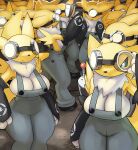  anthro bandai_namco breasts canid canine clothed clothing digimon digimon_(species) eyewear female fox glasses goggles group mammal ozoneserpent renamon 