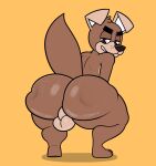  2022 acstlu animated anthro ass_clapping backsack balls big_butt bouncing_butt brown_body brown_fur butt canid canine canis domestic_dog fur genitals hi_res huge_butt kom male mammal nude solo twerking 