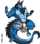  2022 abs absurd_res action_pose anthro artist_name barazoku barefoot beard biceps big_muscles bottomwear claws clothed clothing darknaigart digitigrade dragon ear_piercing ear_ring eyebrows facial_hair feet fur hair hi_res horn huge_muscles leg_wrap loincloth looking_at_viewer male muscular muscular_anthro muscular_male navel obliques pecs piercing pose ring_piercing scales scalie scar simple_background smile solo spikes spikes_(anatomy) thick_thighs topless topless_anthro topless_male tuft white_background wraps wrist_wraps 