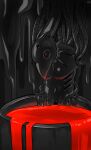  amputee anthro avian bird blood bodily_fluids corvid corvus_(genus) crow disability goo_(disambiguation) grotesque hacony hi_res holes_in_body horror_(theme) macabre male melting null_bulge odiousbird oscine passerine red_eyes solo wire 