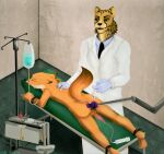  2016 anal anal_penetration anal_probe anthro anus arms_tied balls bodily_fluids bound butt canid canine catheter clothed clothing coat digital_media_(artwork) dildo disney doctor duo enema erection examination_table felid feline fox fur furiaslash furniture genital_fluids genitals gloves hair handwear hi_res humanoid_genitalia humanoid_penis intravenous lab_coat latex_gloves legs_tied lying lynx machine male mammal medical medical_fetish medical_instrument medical_syringe nick_wilde nude on_front patient penetration penis probe restraints scientific_instrument sex_toy syringe table topwear urethra urethral urethral_penetration zootopia 