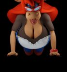  3d_(artwork) animated anthro big_breasts bovid bovine breast_squish breasts cattle cowey digital_media_(artwork) exercise eyewear female glasses hair mammal push-up red_hair solo squish subdomsage unfinished 