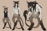 absurd_res bandaged_arm black_clothing black_eyebrows black_horn black_topwear bottomless brown_body brown_fur brown_hair brown_tail_tuft clothed clothed/nude clothing crotch_tuft digital_media_(artwork) digitigrade eyebrows fangs featureless_crotch fur grey_body grey_skin hair hi_res horizontal_pupils horn humanoid imperatorcaesar long_hair male mask nipples nude open_mouth pink_nipples pink_nose pupils scar simple_background skull_mask solo tail_tuft tongue tongue_out topwear torn_clothing torn_topwear tuft yellow_eyes 