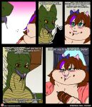  2017 accessory anthro big_breasts blush bodily_fluids bow_ribbon breasts brown_hair clothed clothing colored comic domestic_cat dragon dress_shirt duo english_text felid feline felis female food green_body green_scales hair hair_accessory hair_bow hair_ribbon hi_res horn if_hell_had_a_taste kebab male mammal marci_hetson meat morbidly_obese morbidly_obese_anthro morbidly_obese_female muffin multicolored_body multicolored_scales muscular muscular_anthro muscular_male obese obese_anthro obese_female open_mouth overweight overweight_anthro overweight_female red_eyes ribbons saliva scales shirt skewer skylar_fidchell stuffing teal_eyes tears text tongue topwear two_tone_body two_tone_scales viroveteruscy window window_curtains yellow_body yellow_scales yellow_sclera 