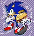  2022 5_fingers absurd_res anthro black_nose blue_body clothing eulipotyphlan fingers food footwear gloves green_eyes handwear hedgehog hi_res kayllacat looking_at_viewer male mammal sega shoes smile solo sonic_the_hedgehog sonic_the_hedgehog_(series) text 